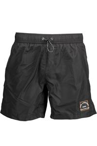 Мужские шорты Karl Lagerfeld Beachwear пляжные с нашивкой и логотипом, черный