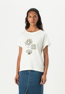 Футболка с принтом LOOSE TOM TAILOR, белый