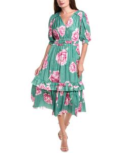 Платье T Tahari Fit & Flare, зеленый