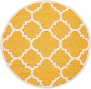 Ковер SAFAVIEH, 183 x 183 см, Cambridge Collection, Gold & Ivory, ручной работы, марокканский узор trellis, шерсть, подходит для помещений с высокой проходимостью, гостиная, спальня (CAM140Q)