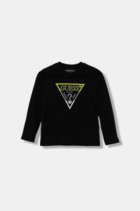 Детская хлопковая водолазка Guess, черный