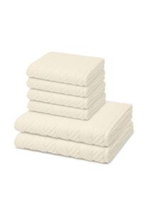 Набор полотенец Ross Sensual Skin Zopf с узором, 6 штук, кремовый