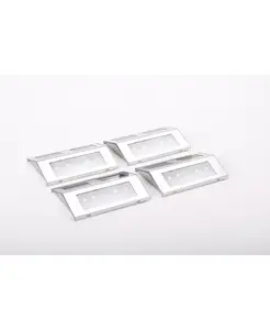 Солнечный металлический светодиодный палубный светильник - отделка из нержавеющей стали - 4 лампы Maxsa Innovations, silver