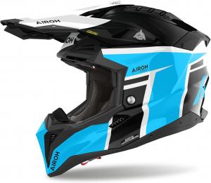 Мотоциклетный шлем Airoh Aviator 3 HPC Carbon Fiber Offroad, Gloss Sabre Blue