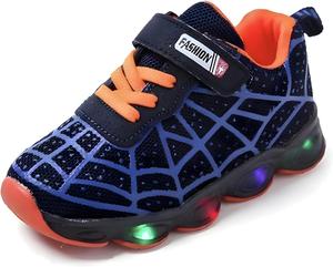 Детские повседневные кроссовки RAYCHY для мальчиков, дышащие, противоскользящие, легкие, унисекс, светящиеся, спортивные беговые кроссовки для девочек, синий