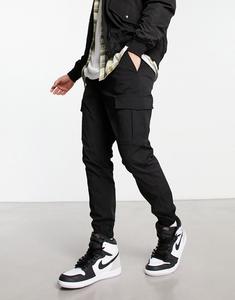 Jack & Jones Intelligence - Брюки-карго из полиэстера черного цвета