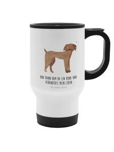 Термокружка в виде собаки с белой надписью Mr. & Mrs. Panda