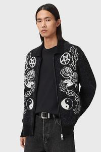 Кардиган с альпакой Allsaints, черный