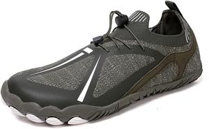 Мужские трекинговые босоножки с открытым носком, дышащие кроссовки для трейл-раннинга, велоспорта, кемпинга, легкие прогулочные кроссовки для путешествий, нескользящие, удобные с поддержкой свода стопы Qacksv, зеленый