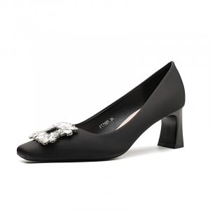 TATAYA Черные женские туфли на платформе с массивным каблуком 6 см, цвет Black