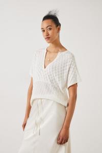 Adeena вязаная футболка с ажурным узором Hush, белый