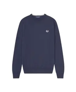Классический свитер с круглым вырезом Fred Perry, синий