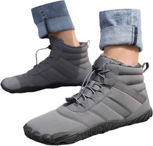 Женские зимние ботинки Snow Boots, мода Y2K, с меховой подкладкой, укороченные ботильоны, утепленные на шнуровке, водонепроницаемые, легкие зимние обувь для женщин Generic, #C07-Grey
