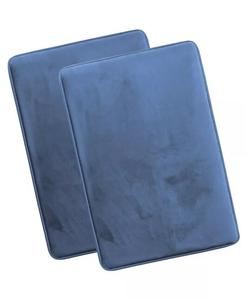 Нескользящий, ультрамягкий плюшевый коврик для ванной из пены с эффектом памяти — большой, 20 x 32 дюйма — 2 шт Clara Clark, синий