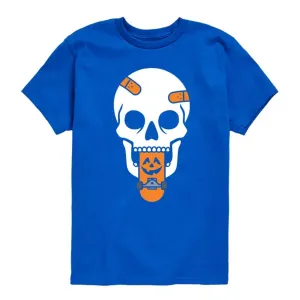 Футболка с рисунком скелетона на языке для мальчиков 8-20 лет Licensed Character, синий