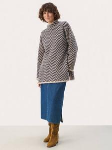 Шерстяной джемпер leana chevron с богатым рисунком Part Two, цвет French Oak/Black