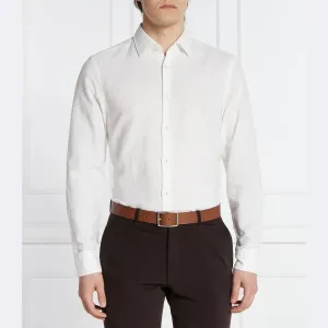 Льняная рубашка c-hal-kent-c4-232 повседневного кроя Boss, белый