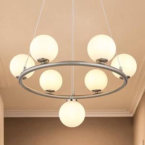 Светодиодный подвесной светильник Globo Lighting Riha Typ D, опаловое стекло / железо - 7 ламп