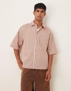 Рубашка свободного кроя в розовую полоску Asos Design
