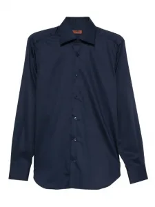 Рубашка с длинными рукавами и застежкой на пуговицы Barba, синий