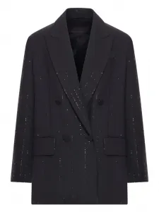 Двубортный блейзер Max Mara, черный