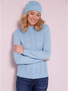 Свитер с длинными рукавами ледяного голубого цвета Sieh an!