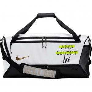 Nike Тканевая дорожная сумка унисекс переливающаяся черно-белая, Letter