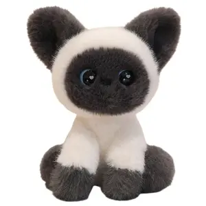 Плюшевая кукла котенок высота 24см QIANXIONG, серый