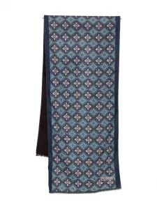 Шарф с цветочным узором Kiton, коричневый