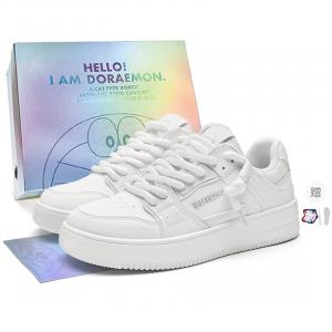 Низкие скейтбордистские кроссовки унисекс Doraemon, vintage белый[free height-increasing insole]