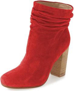 Женские ботильоны XYD с закрытым носком, свободным верхом и рюшами, на высоком каблуке-блоке, подходящие для платья, Red