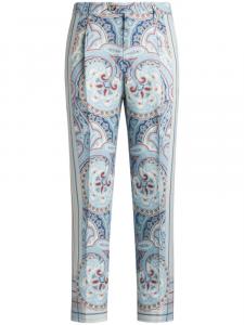 ETRO брюки с абстрактным принтом, синий