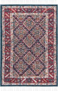 Ковер SAFAVIEH, 64 x 92 см, Farmhouse Collection Ivory / Navy FMH820A Moroccan Boho с кисточками