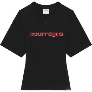 Футболка Courrèges с принтом логотипа COURREGES, черный