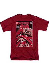 Футболка с коротким рукавом для взрослых DC Comics Wanted Bat Gildan, цвет cardinal