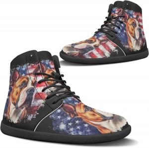 Женские походные кроссовки с узором «Огненная машина», спортивная обувь для активного отдыха, прогулок и бега по тропам Pugasmiru, American Flag Dog