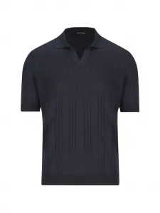 Футболка с V-образным вырезом и рубчатой отделкой TAGLIATORE, синий