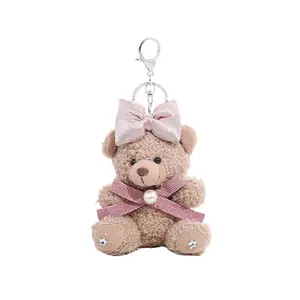 Brangdy Милый розовый плюшевый кулон с медвежонком и бантом, высота 18см