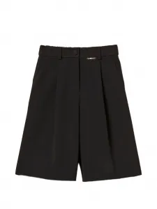 Плиссированные шорты-бермуды Twinset Kids, черный