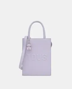 Мини-сумка с магнитной застежкой и двойной ручкой Tous, сиреневый