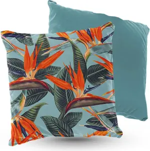 Подушка велюровая ПРЕМИУМ Стрелиция 40 х 40 см декоративная с наполнителем, для гостиной, спальни или в подарок 5made