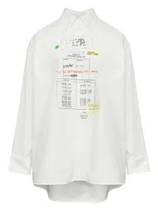 Рубашка с графичным принтом MM6 Maison Margiela, белый