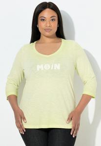 Топ Ulla Popken Long sleeved top, Lime Green/Light Green