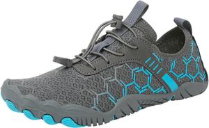 Водонепроницаемая обувь для женщин и мужчин, дышащие сетчатые кроссовки для бега, регулируемая обувь для ходьбы, повседневная спортивная обувь для активного отдыха Generic, серый