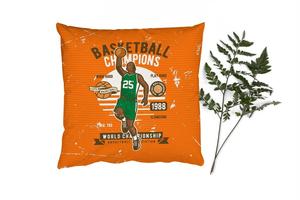 Декоративная подушка MuchoWow Диванная подушка Декоративная подушка для гостиной 60 x 60 см Mancave - Баскетбол - Мужчины - Винтаж - Наволочка - Хлопчатобумажная ткань - Декоративные наволочки
