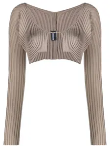 Укороченный кардиган La Maille Pralu JACQUEMUS, нейтральный