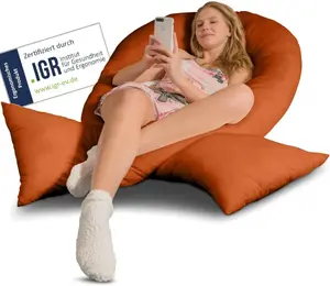 Подушка для сна на боку Visco XXL с хлопковым чехлом, терракотовая Traumreiter