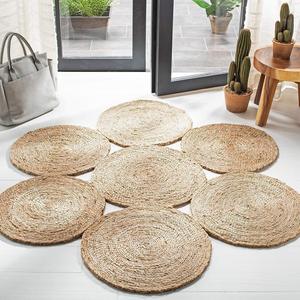 SAFAVIEH Natural Fiber Round Collection круглый ковер 92 x 92 см Natural NF164A ручной работы в стиле бохо-шарм в деревенском стиле из джута