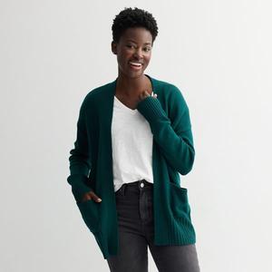 Женский удлиненный кардиган с открытым передом Sonoma Goods For Life, цвет olympic green