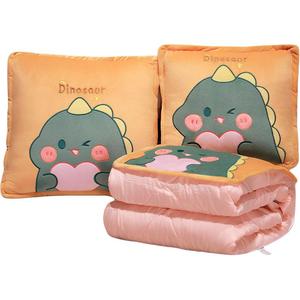 Fluffy bear Creative Cartoon Multi Use Pillow With Hood Dinosaur Doll Products